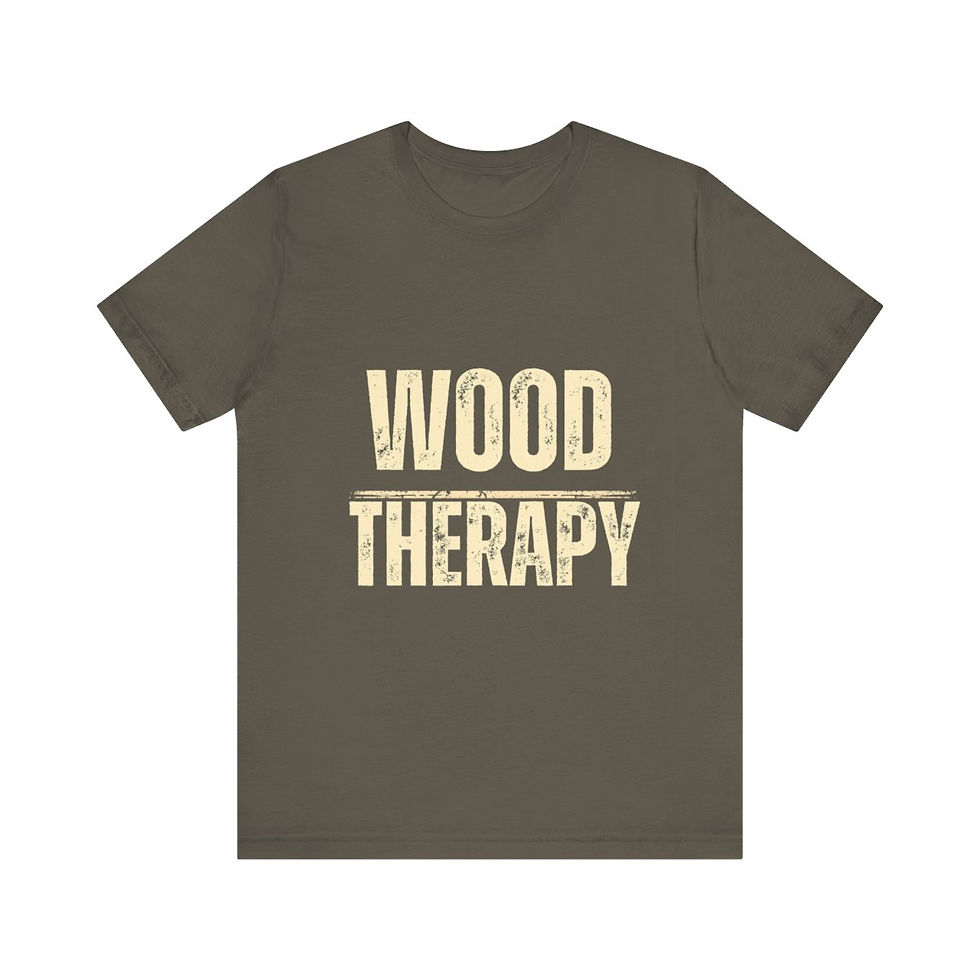 Thumbnail: Wood Therapy Woodworker T-Shirt - Shop Time Stress Relief Gift