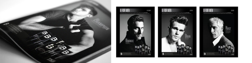 Folder de vendas para linha masculina de cuidados