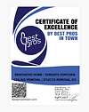 Certificate of Excellence from Best Pros in Town awarded to Renovated-Home