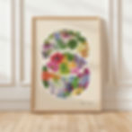 Botanical watercolor artwork featuring an oval composition of vibrant wildflowers, leaves, and berries, hand-painted detail