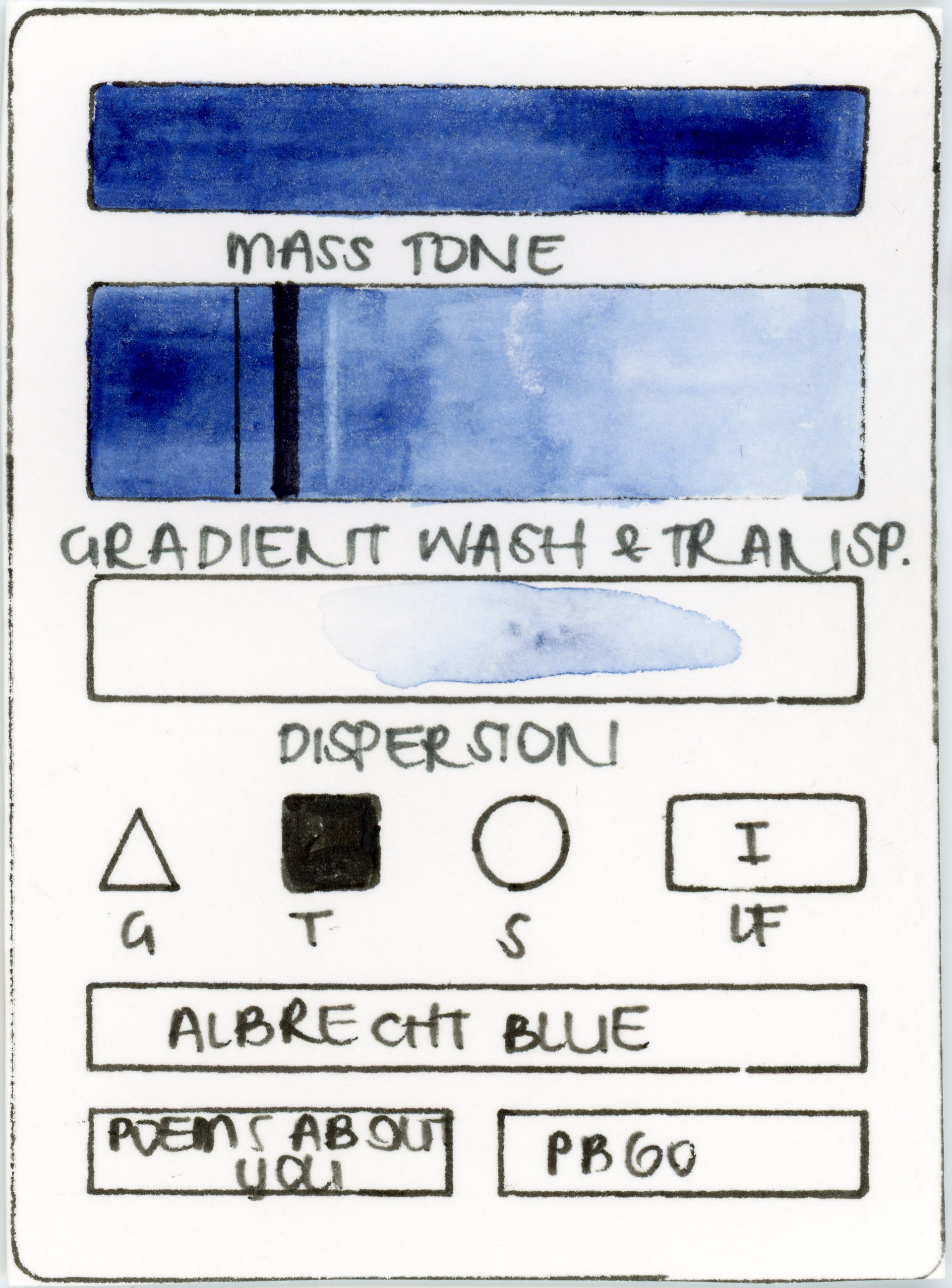 Albrecht Blue Poems About You Handmade Watercolor Paint