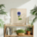 Beautiful blue gentian flower illustration with green leaves, hand-drawn, perfect for nature lovers and art enthusiasts