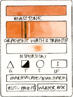 Marmalade (Mandarin) RuCo Paints Handmade Watercolor Paint Swatch Watercolor Properties Transparency Opacity Staining Granulation Granulating Lightfastness Pigment