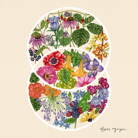 Botanical watercolor artwork featuring colourful wildflowers arranged in a Seed of Life geometric pattern on a soft neutral background.Hand-painted botanical watercolor illustration of vibrant wildflowers and green foliage arranged within a Seed of Life sacred geometry design.Botanical watercolor art print of colourful wildflowers arranged in a Seed of Life geometric pattern, painted in a delicate, vintage-inspired style.