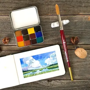 Tin of Poems About You Handmade Watercolor Paint Half Pan Set