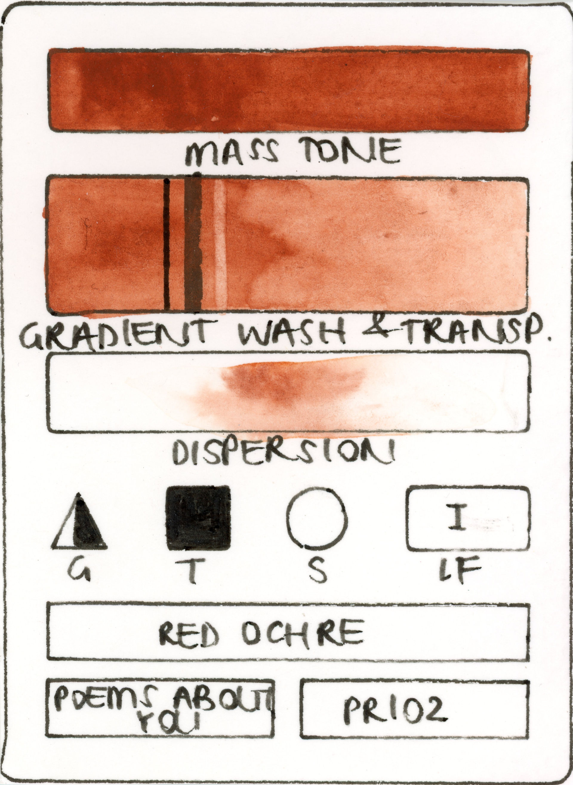 Red Ochre Poems About You Handmade Watercolor Paint Swatch