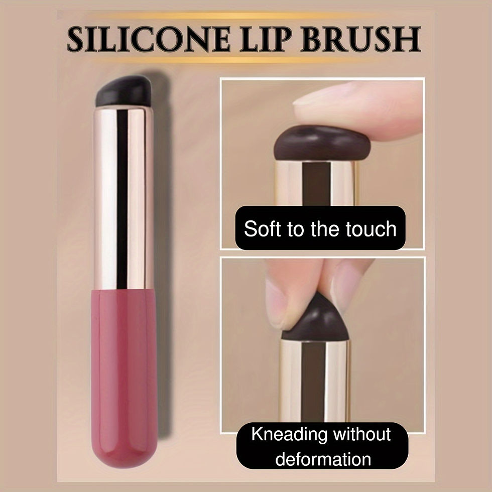 Miniatura: Portable Silicone Lip Brush with Cover - Mini Makeup Applicator, Easy to Apply, 