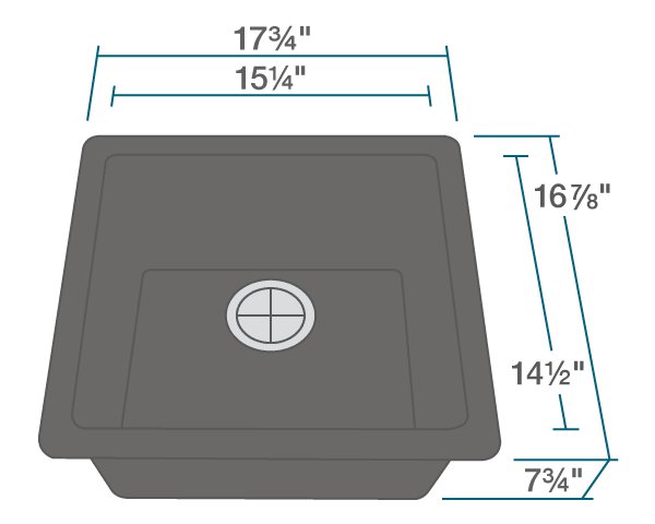 Thumbnail: Black Granite Composite 18 in. Undermount Bar Sink