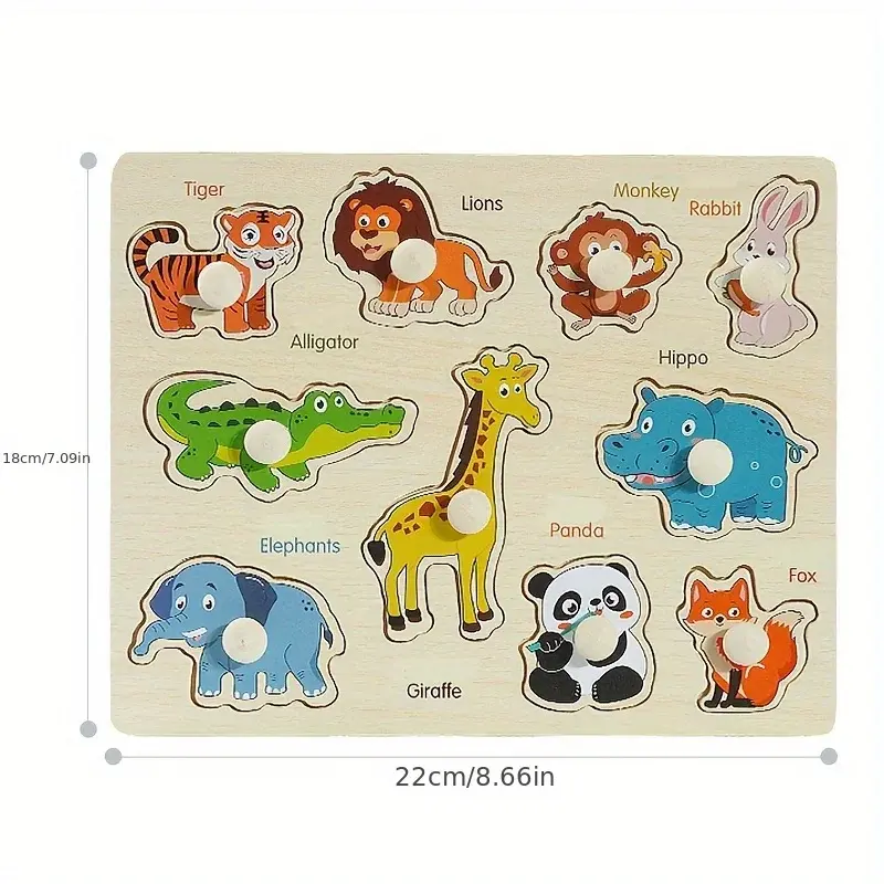 Thumbnail: Montessori Wooden Puzzle Board for Toddlers (age 1-3)