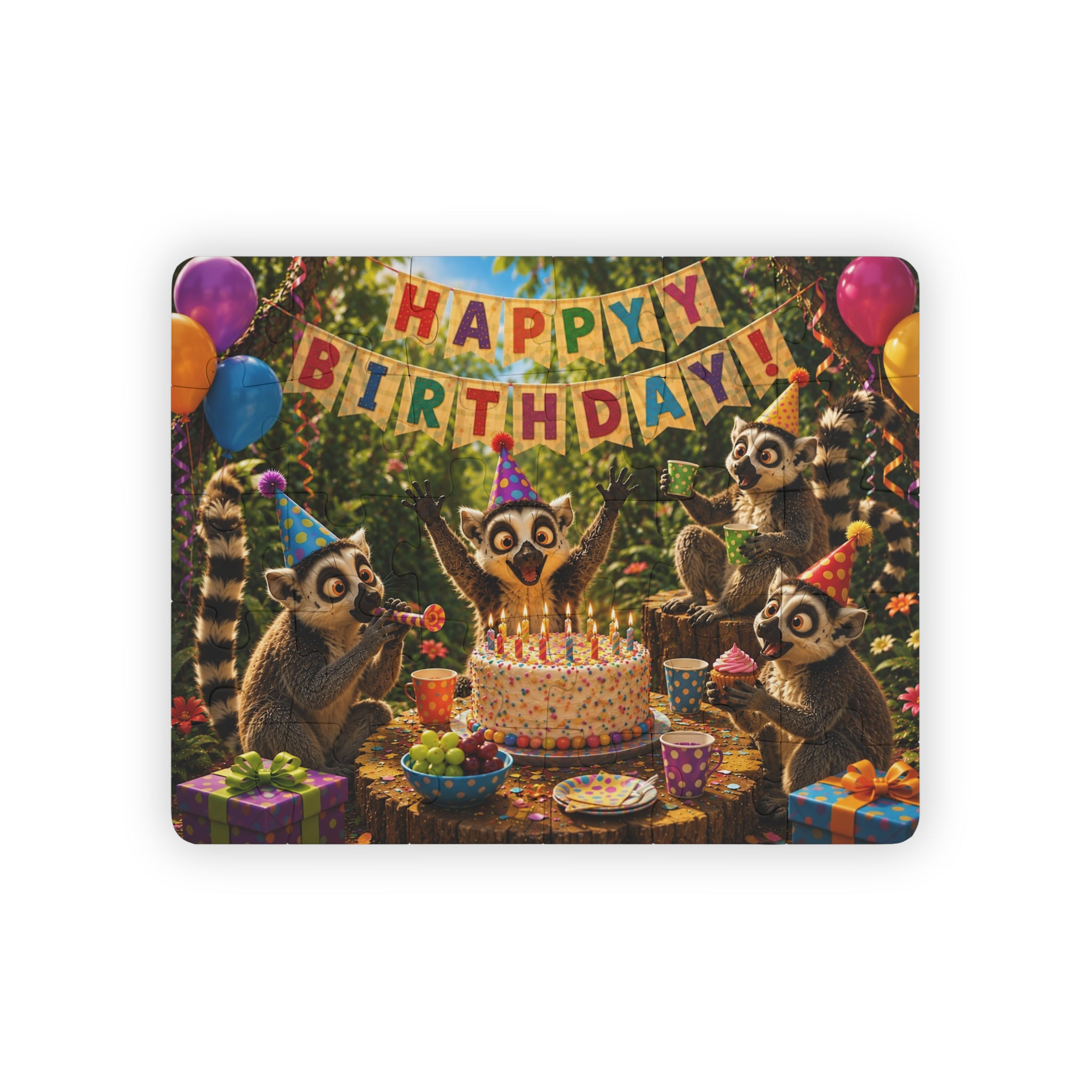 Lemur's Birthday Puzzle — 30 Pieces - ages 4-6