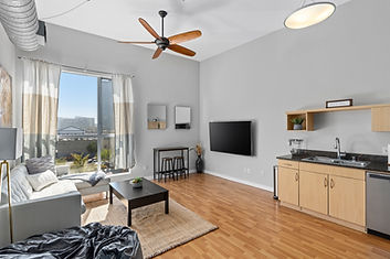 full view of loft and furniture
