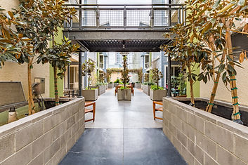 open walking area inside loft building