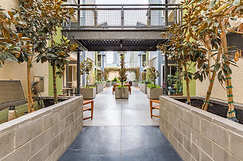 open walking area inside loft building