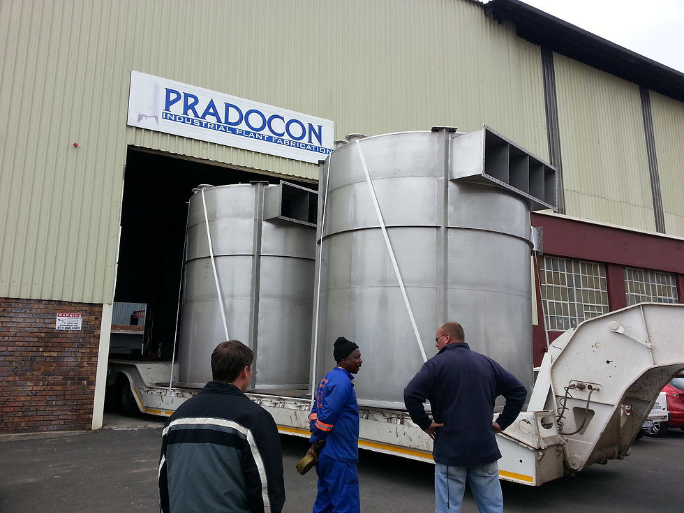 Steel tanks at G-Tech Steel facility for About Us page.