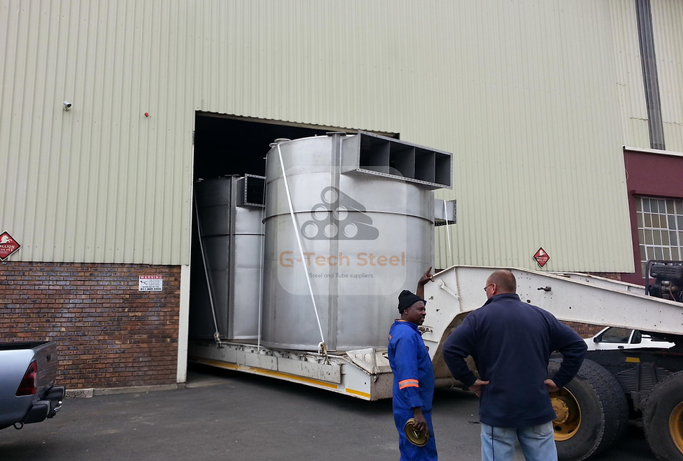 Stainless steel storage tanks fabricated by G-Tech Steel for copper mining application