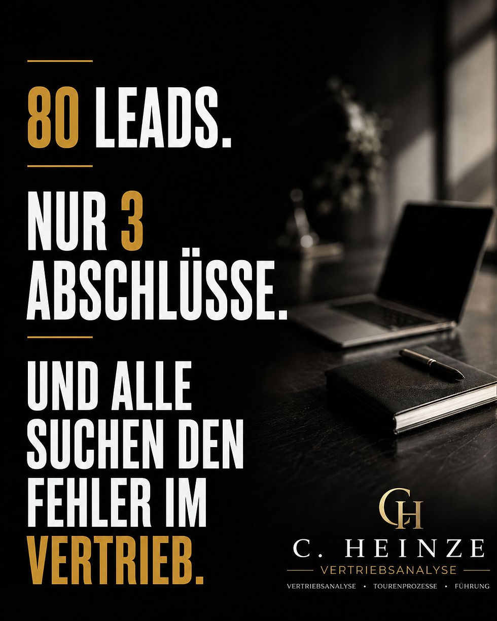80 Leads. 3 Abschlüsse. Und der Blick geht in die falsche Richtung.