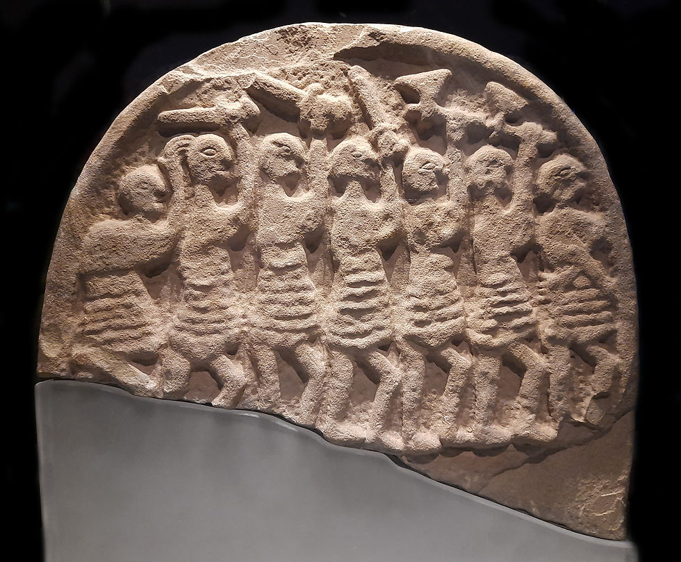 Lindisfarne Stone — also called the Viking Raider Doomsday Stone — is a carved Northumbrian gravestone from the 9th century, discovered on Holy Island. It depicts armed warriors, believed by some to represent Viking raiders who struck fear into these shores.