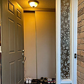 M&J Custom Cabinetry before shot of cubbie across from the entryway.