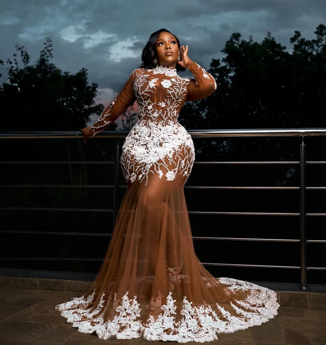 Mermaid Plus Size Women Chiffon Prom Dress Special Occasion Illusion