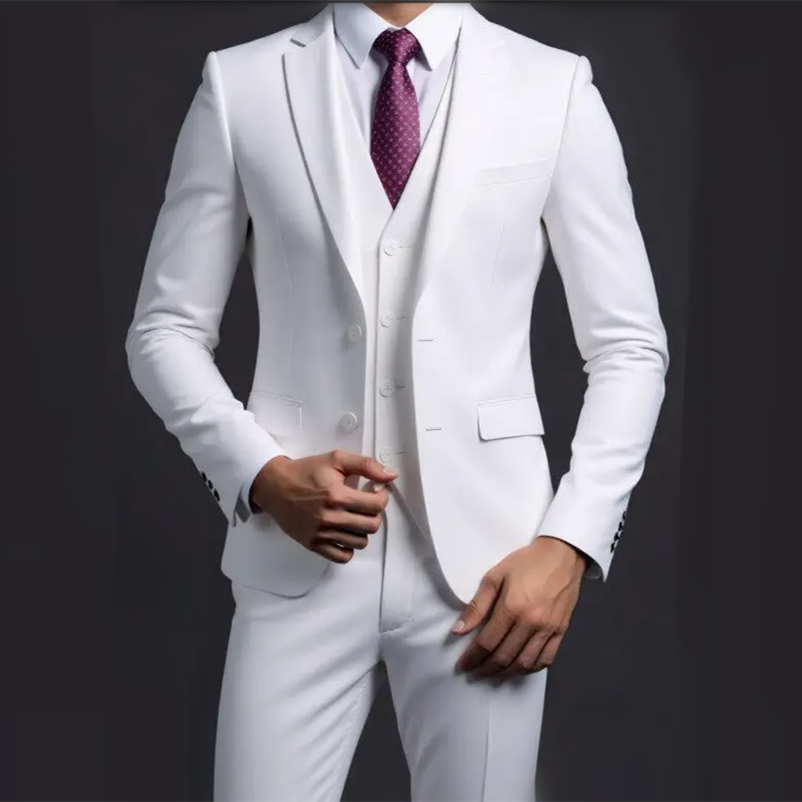 Suit (Blazer+ Vest + Trousers) Men's Fashionable Gentleman Business Suit Set