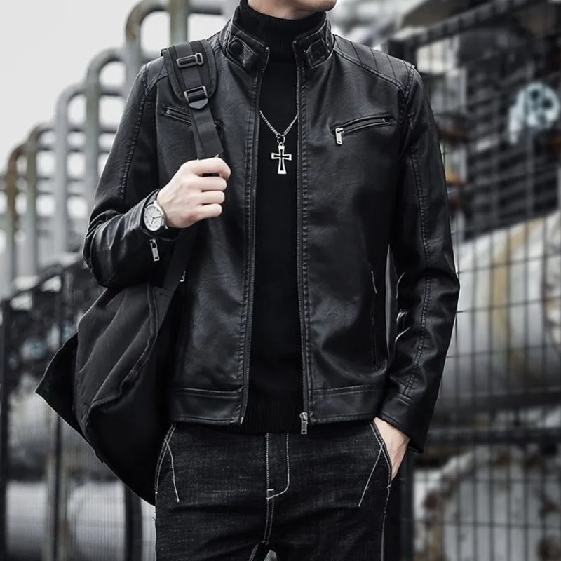 Men Leather Suit Jacket Men Slim Fit Short Coat Fashion