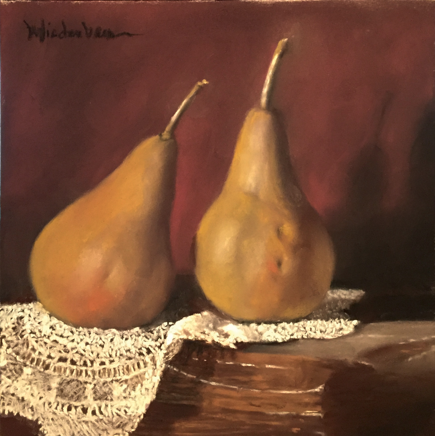 Dimpled Pears and Lace