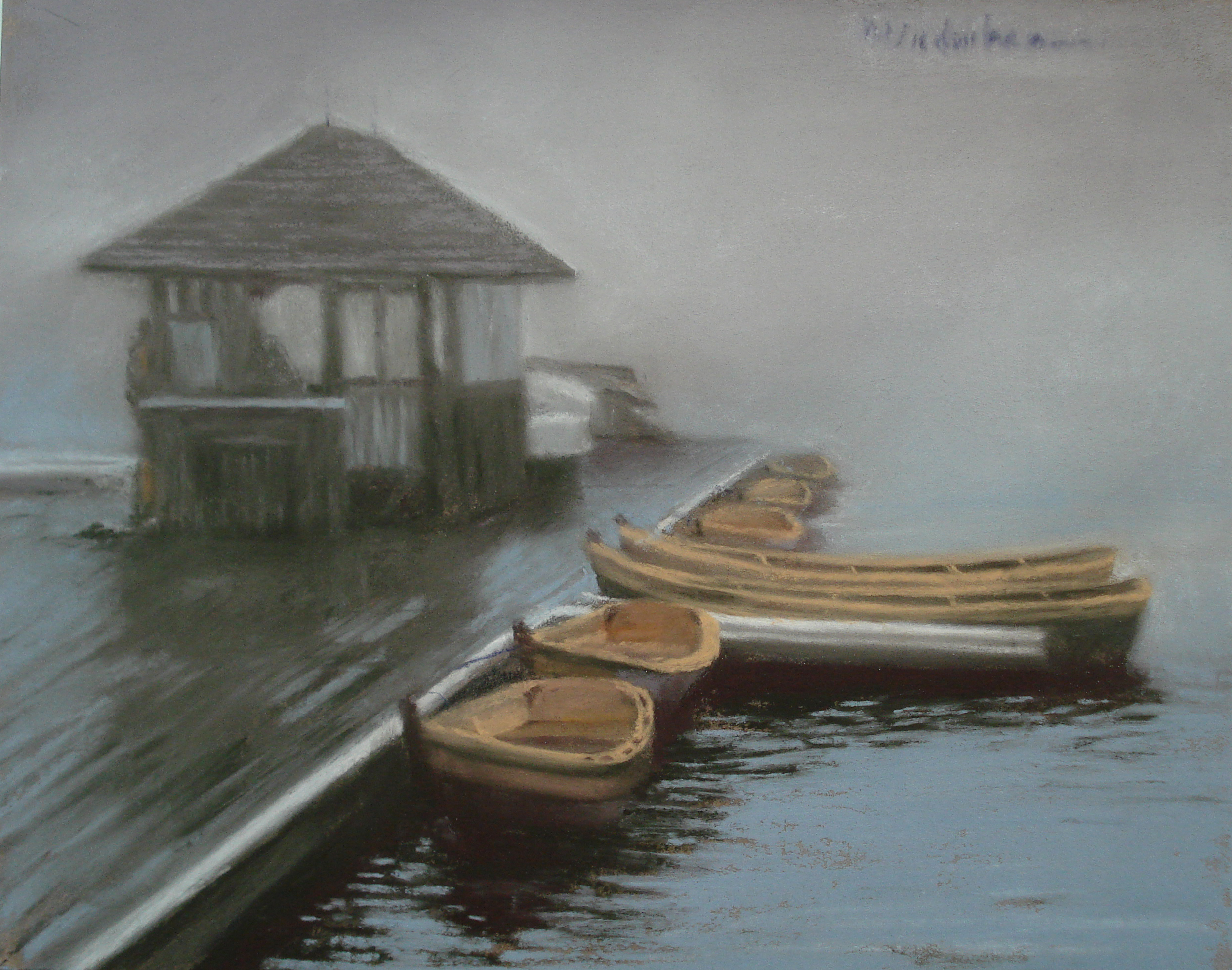 MOHONK DOCK IN MIST
