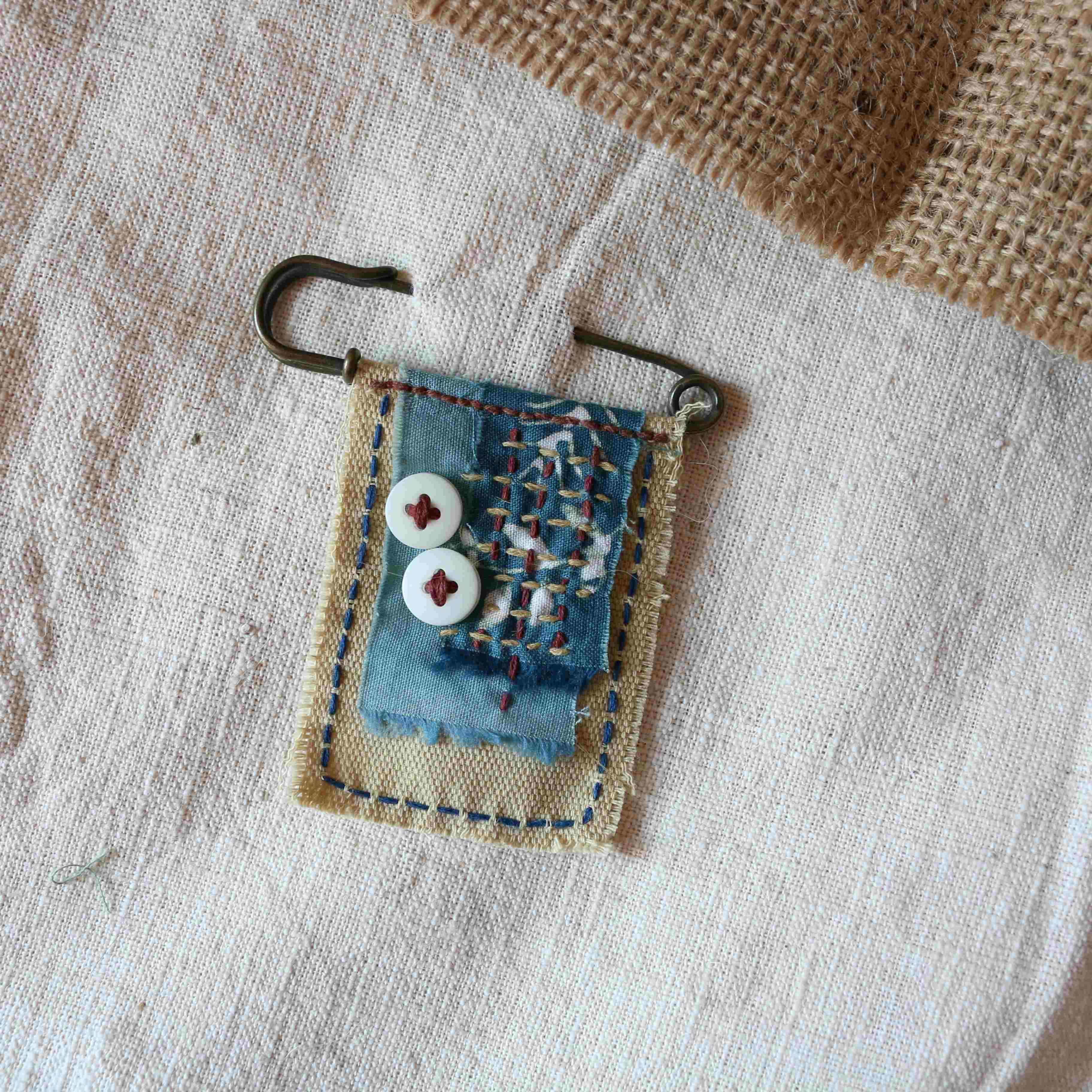 Yellow Patch Stacked Brooch