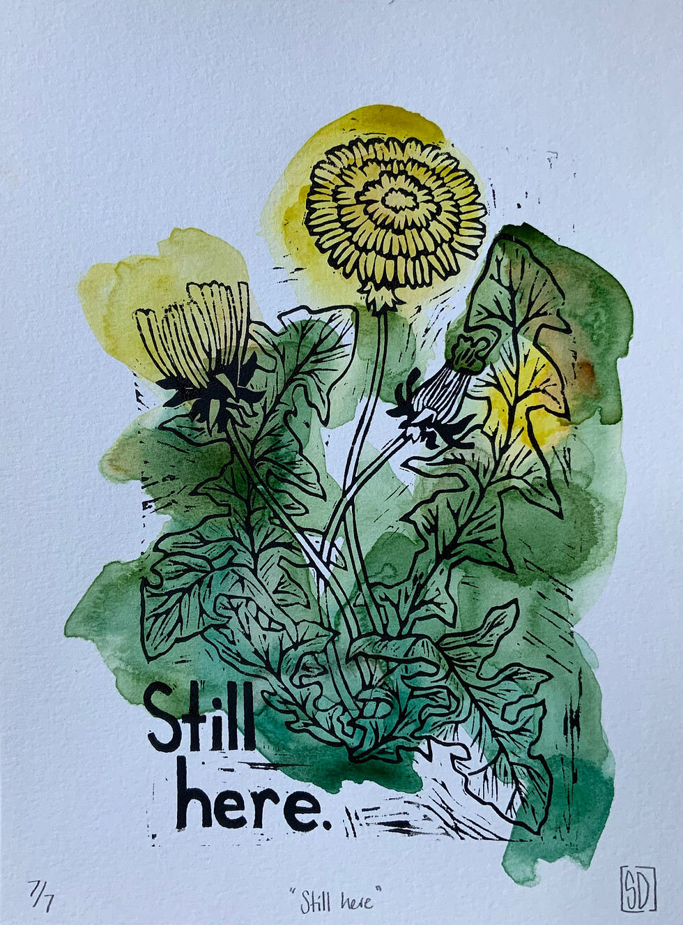 Still Here Linocut 7/7