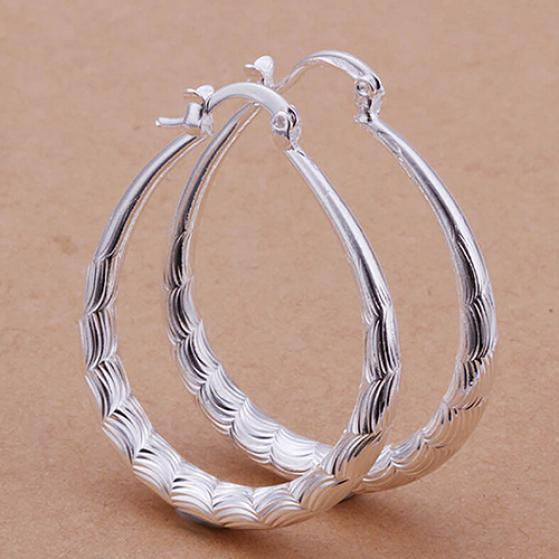 Thumbnail: Womens U Shaped Hoop Dangle Earrings