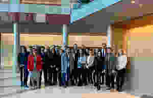 Photo du M2JF prise chez EY luxembourg avec Madame Patricia Gudino