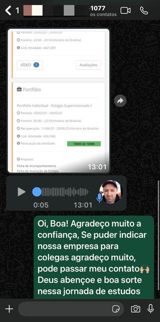 Relato de estudante sobre acompanhamento profissional para TCC