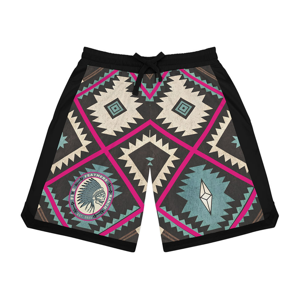 FFR Gray Pink and Turq Bullfighter Trunks