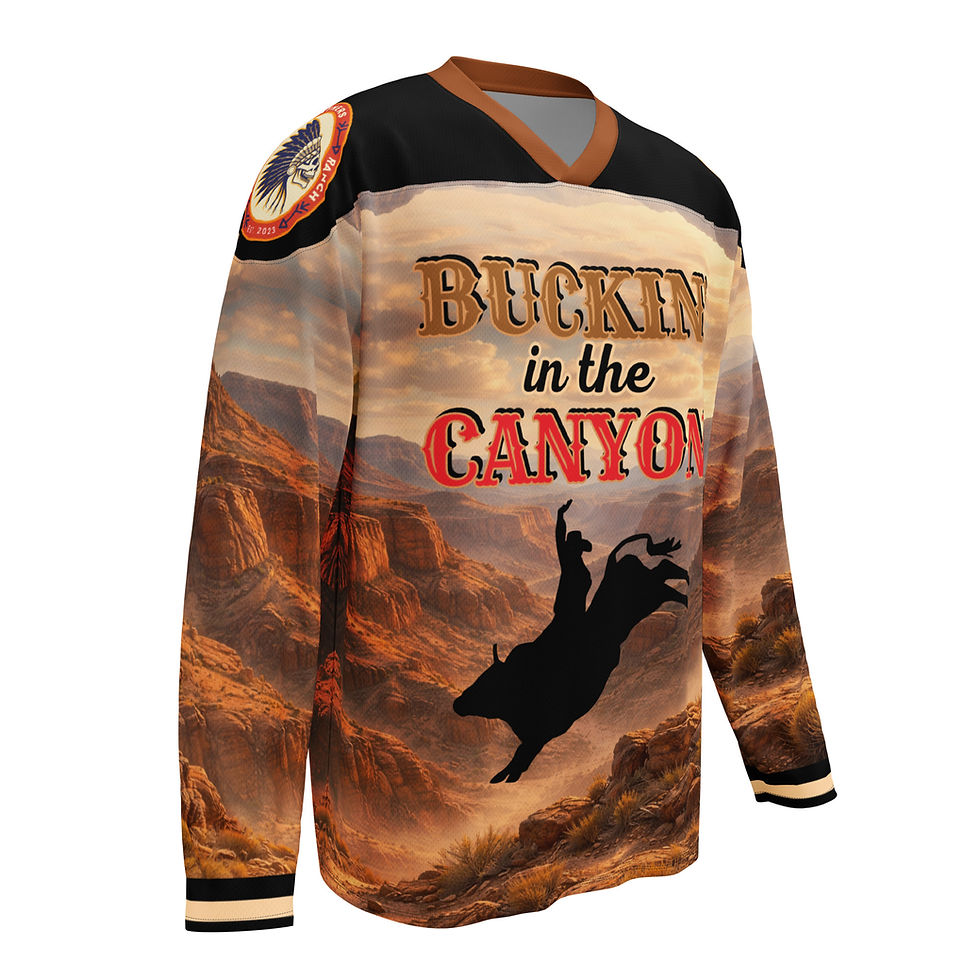 Thumbnail: FFR Custom Bullfighter Jersey - Buckin In The Canyon Red and Brown