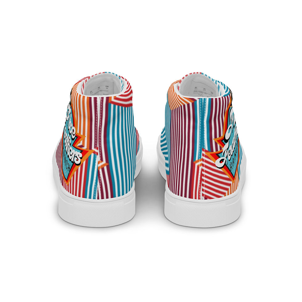 Thumbnail: FFR Women’s Geometric Groovy High Top Canvas Shoes