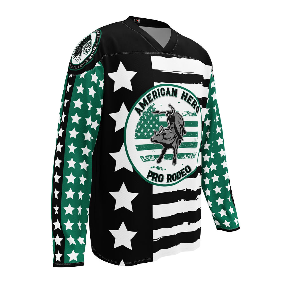 Thumbnail: FFR Custom Bullfighter Jersey Green Star Patriotic - AHPR Dave Speight