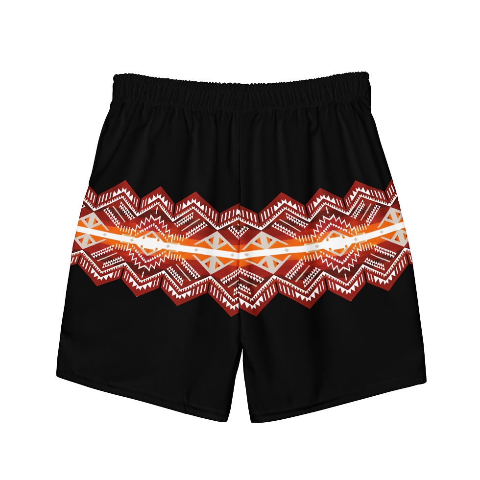 Thumbnail: FFR Men's Orange Aztec Swim Trunks
