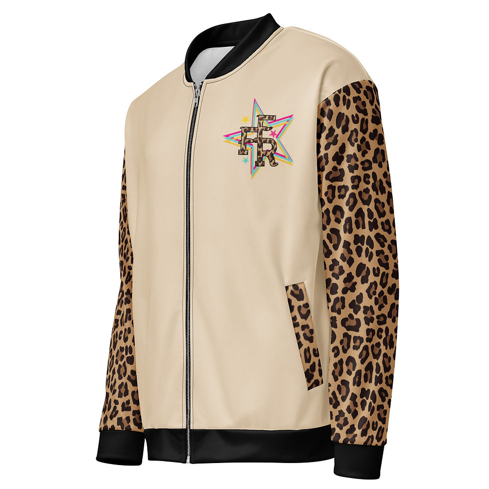Thumbnail: FFR Unisex Ride Em Leopard Bomber Jacket