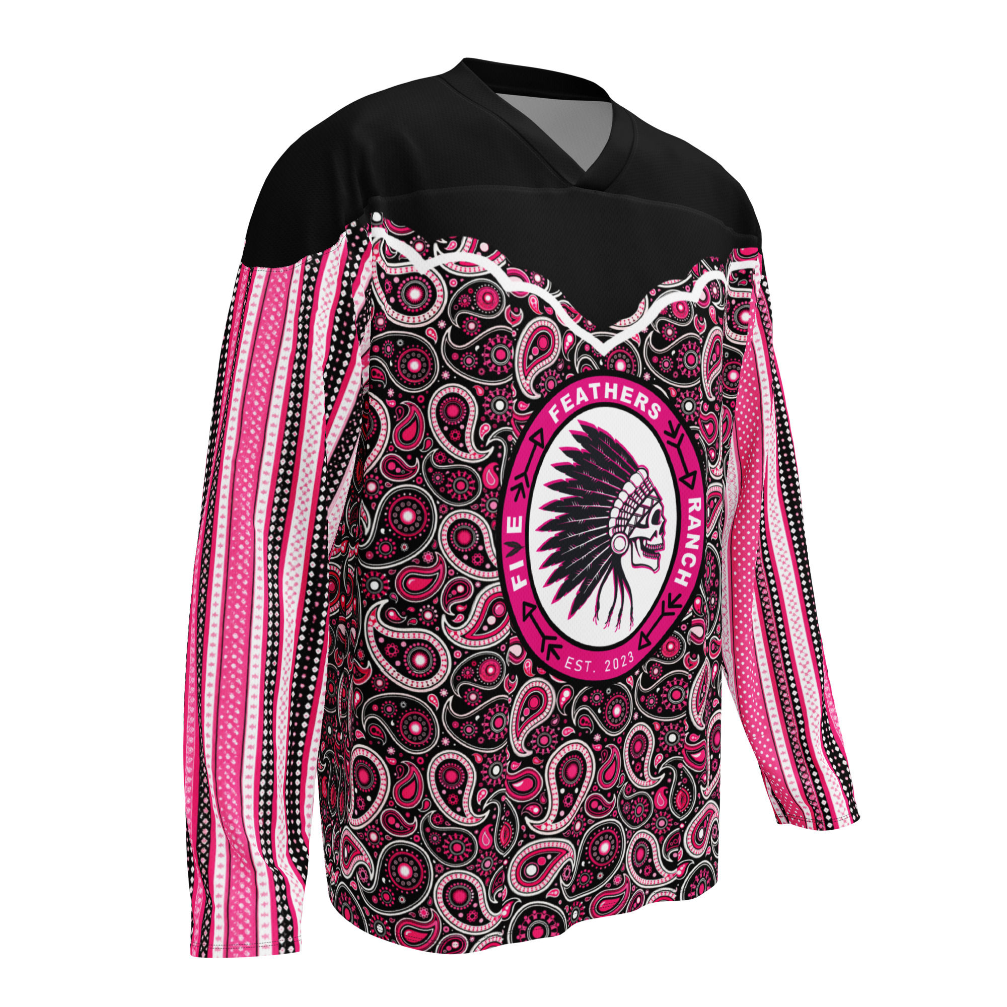 FFR Pink & Black Paisley & Stripes Bullfighting Jersey
