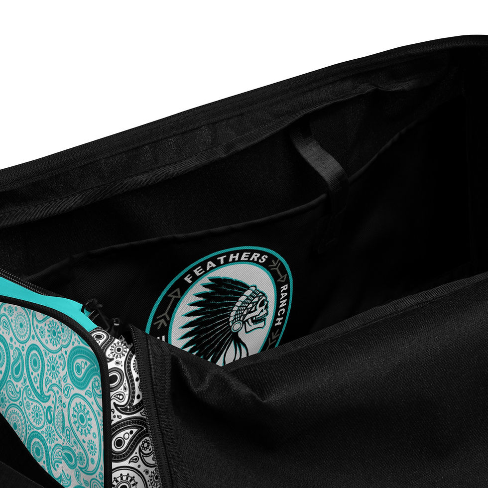Thumbnail: FFR Turquoise and Black Paisley Duffle Bag - Bullfighter Chad Shaw