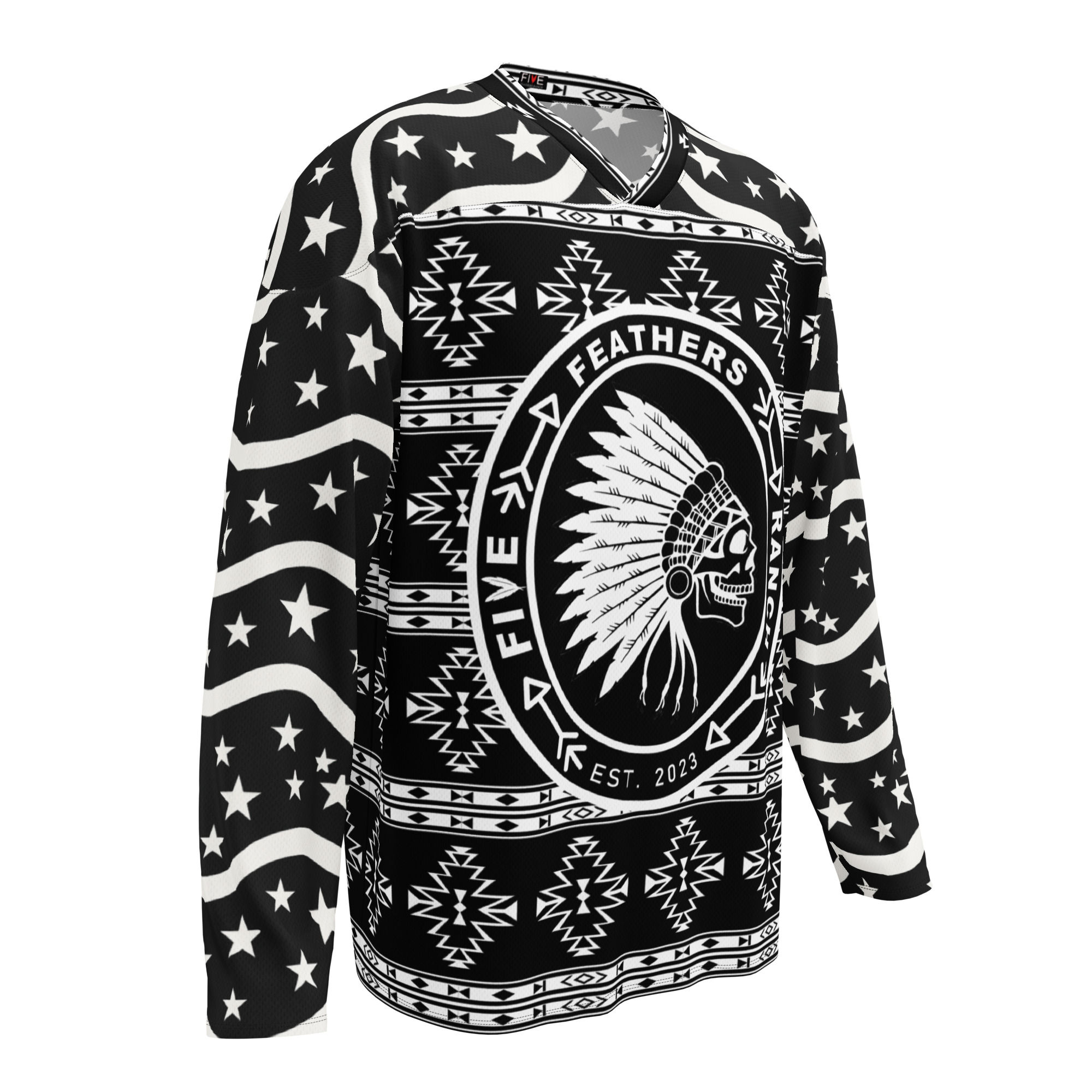 FFR LAYEDIN HODGE Black and White Stars and Stripes Bullfighter Jersey