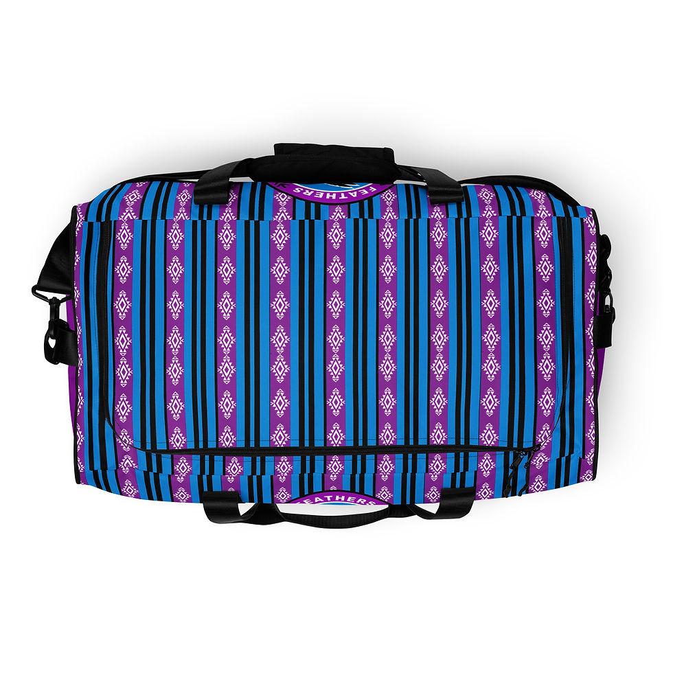 Thumbnail: FFR Retro Yoked Blue and Purple Duffle Bag