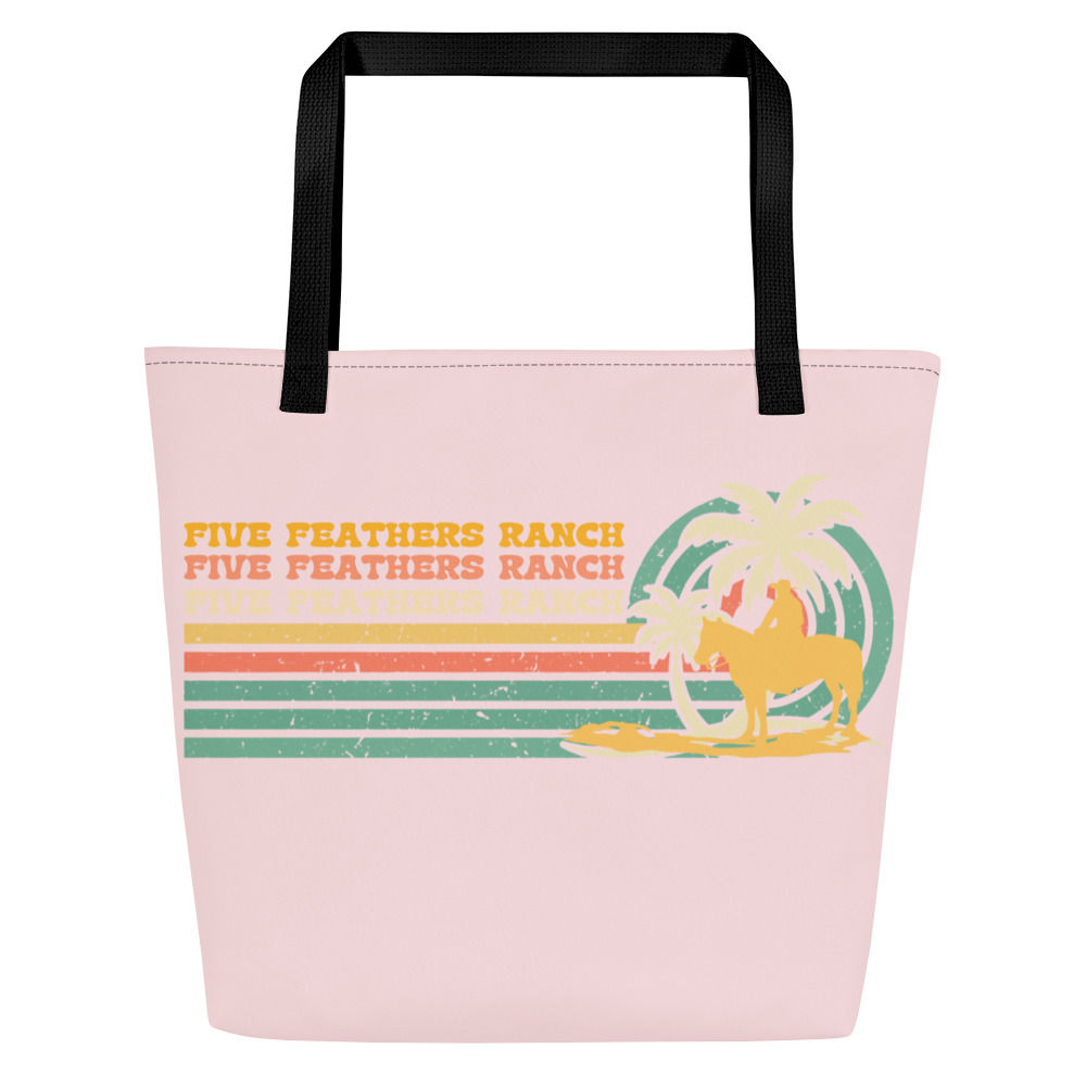 FFR Ranchy Beaches Retro Vibe Large Tote Bag