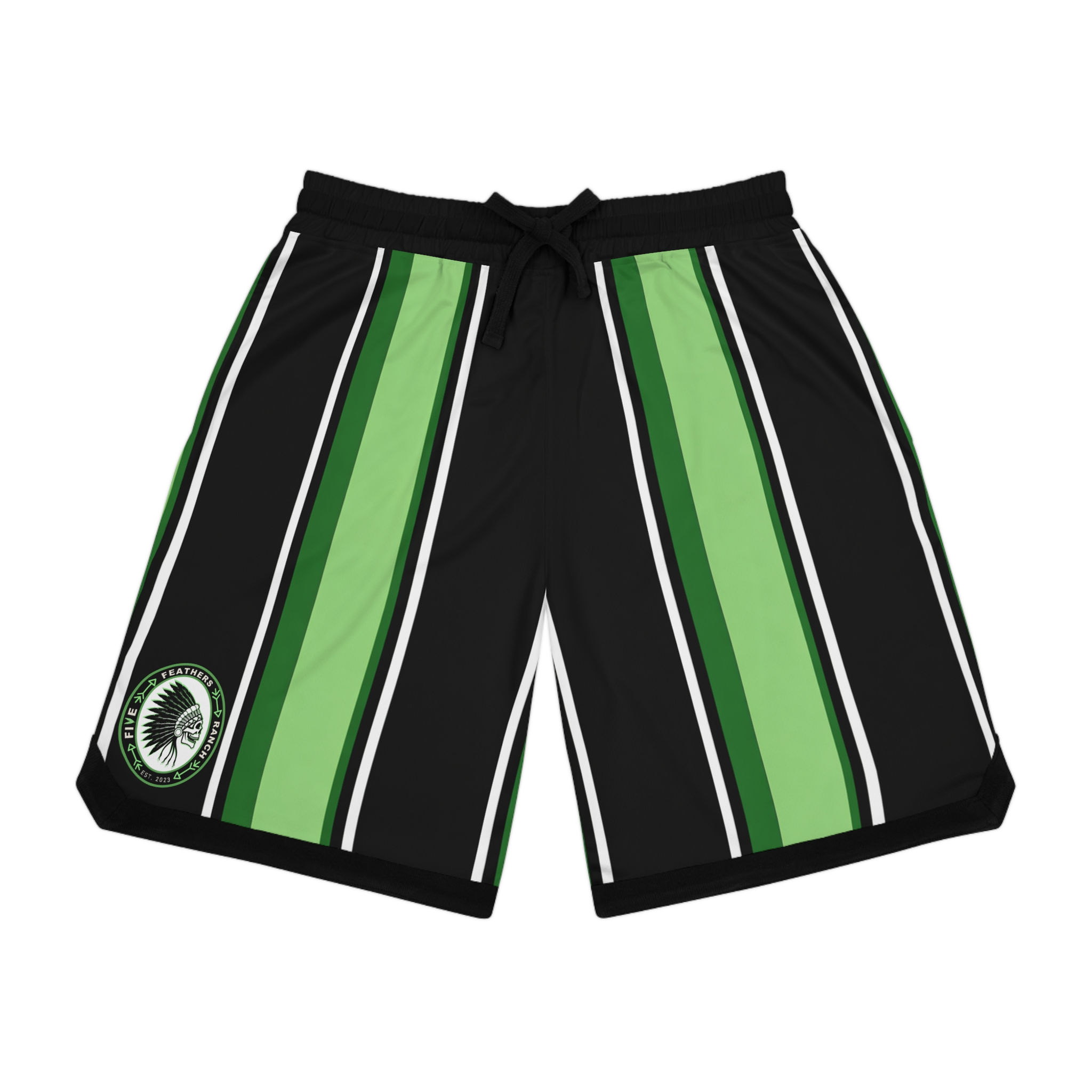 FFR Custom Bullfighter Trunks - Green and Black Aztec