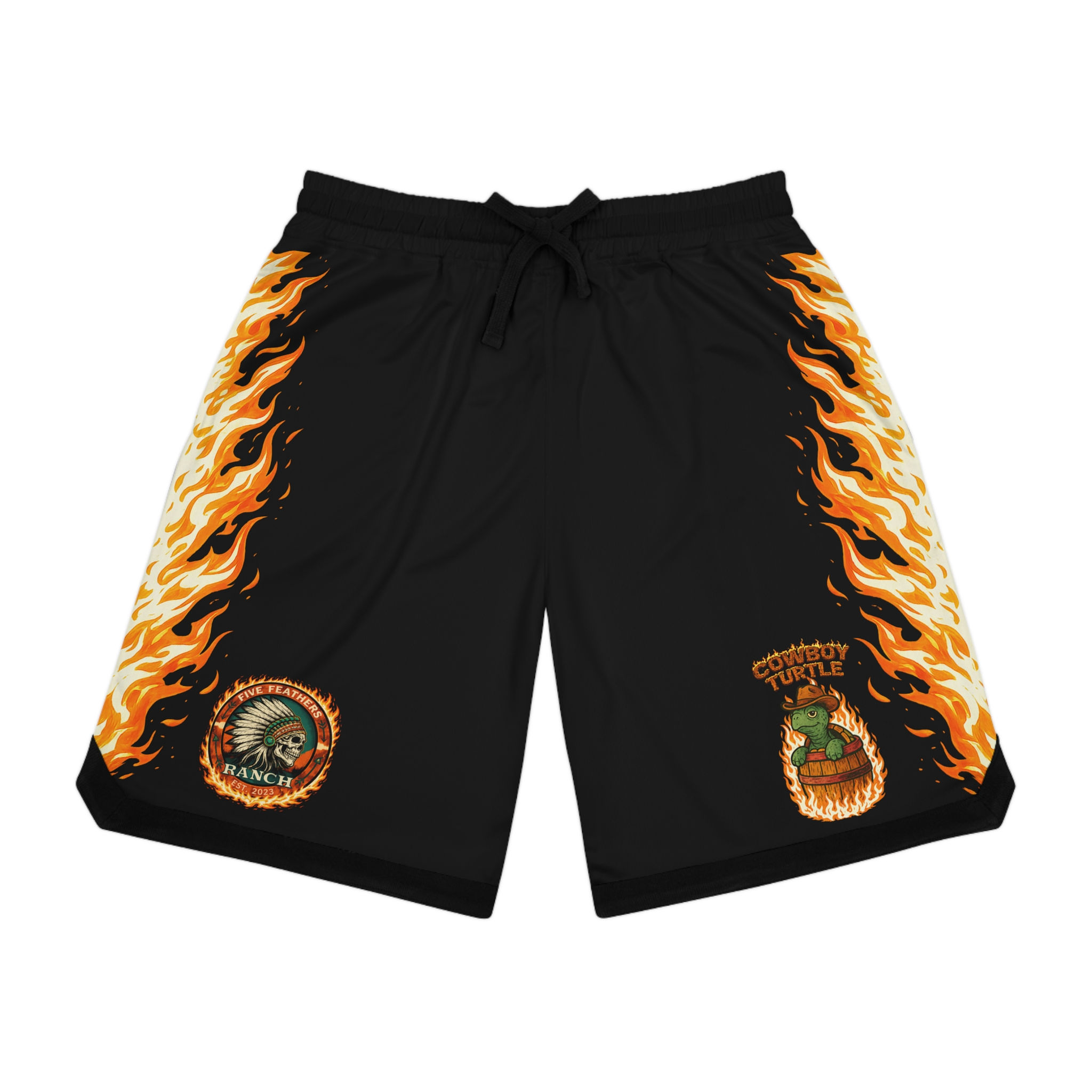 Customized Bullfighter Trunks-9" Inseam-Chris McCloud Fire Turtle