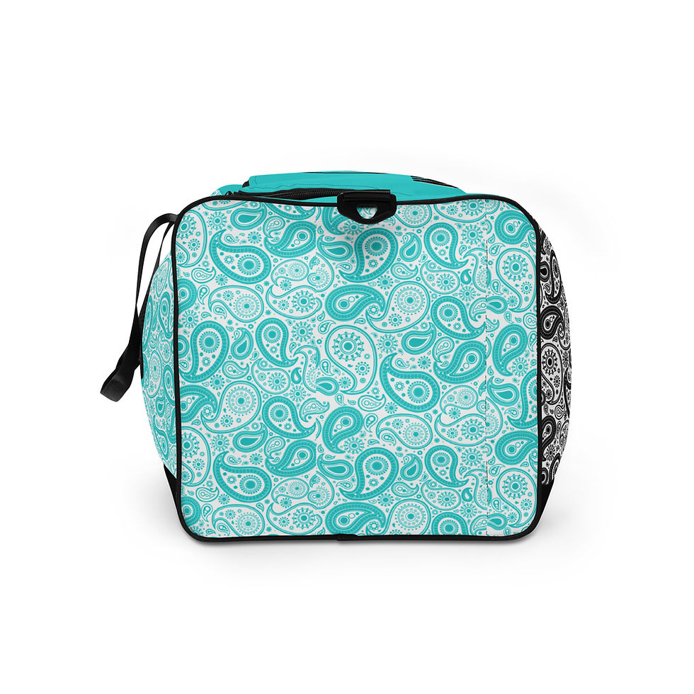 Thumbnail: FFR Turquoise and Black Paisley Duffle Bag - Bullfighter Chad Shaw