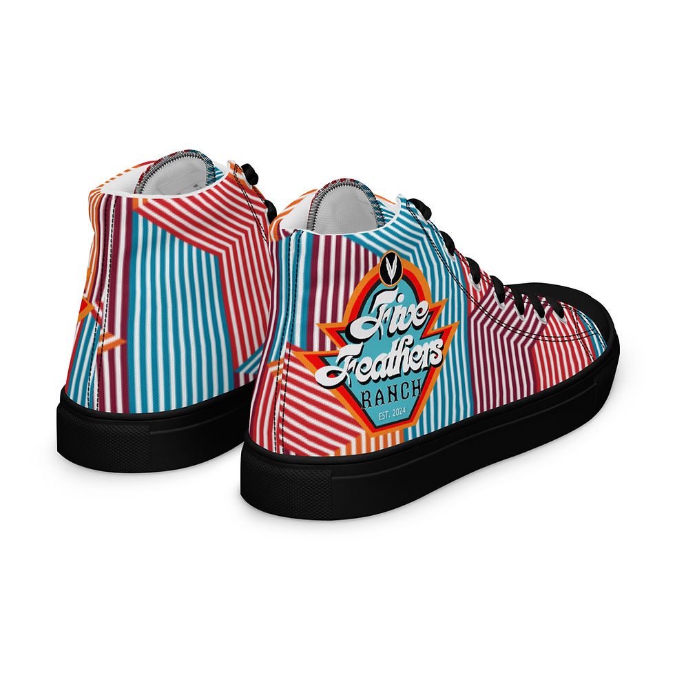 Thumbnail: FFR Women’s Geometric Groovy High Top Canvas Shoes