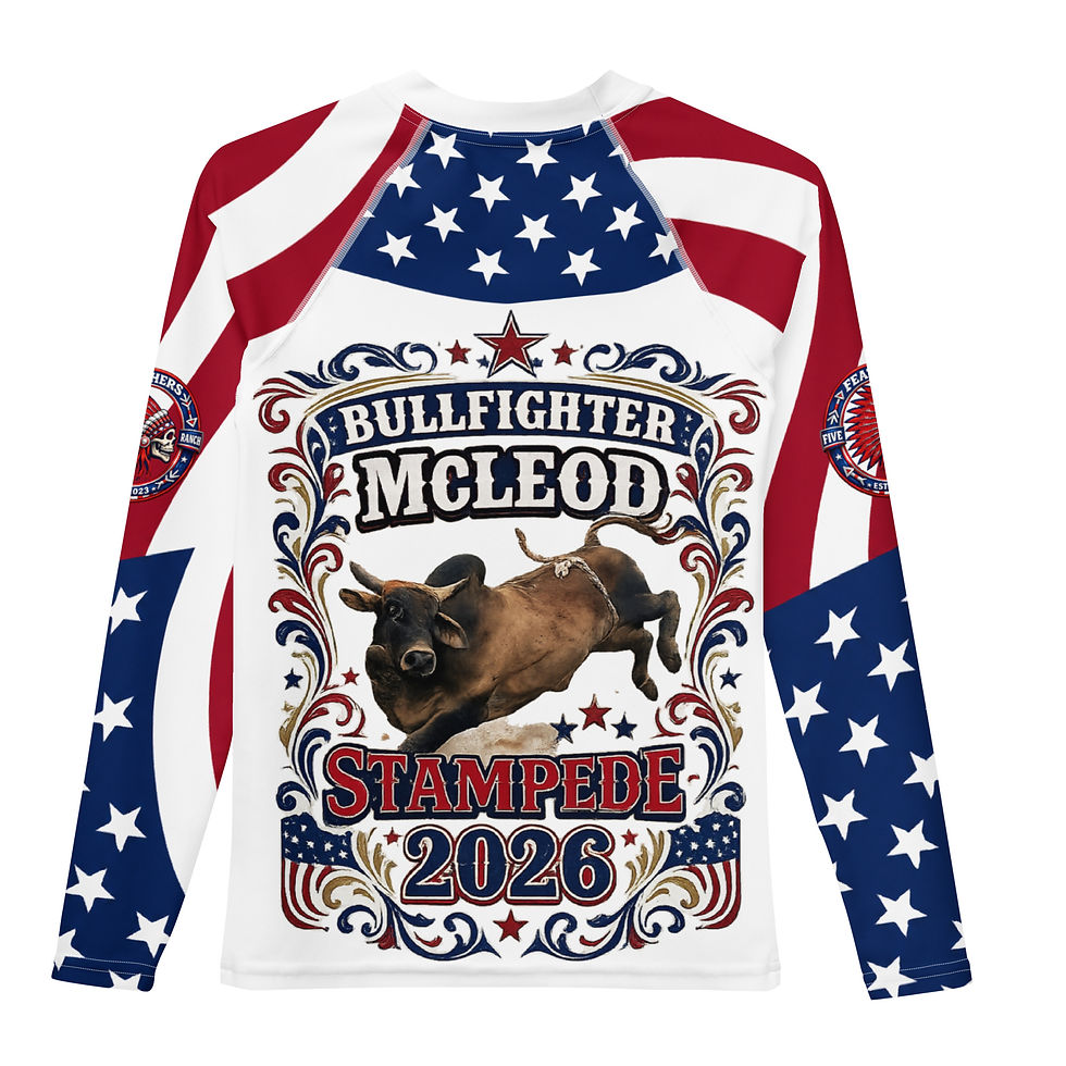 Thumbnail: FFR Custom Youth Jersey - McLeod Stampede Bright Red White and Blue