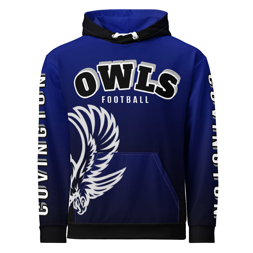 Thumbnail: Covington Owl Unisex Hoodie Ombre Black