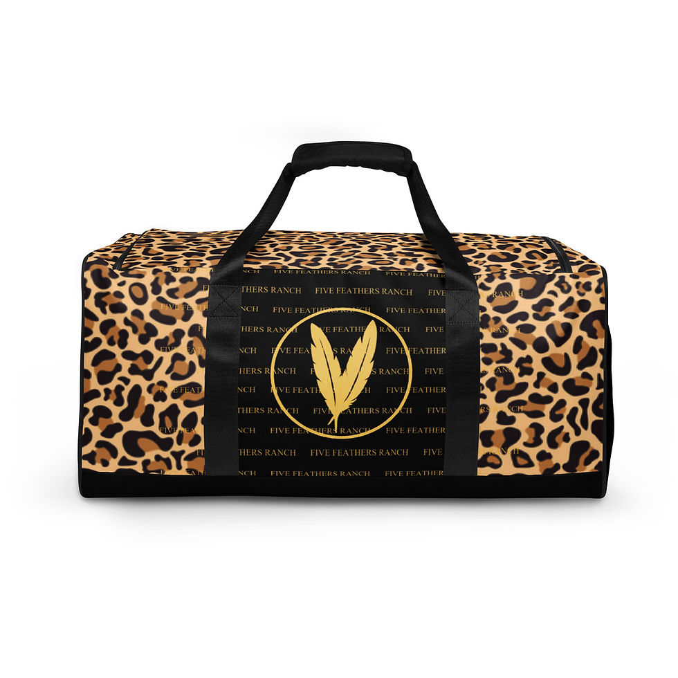 Thumbnail: FFR Leopard Circle Feather Duffle Bag